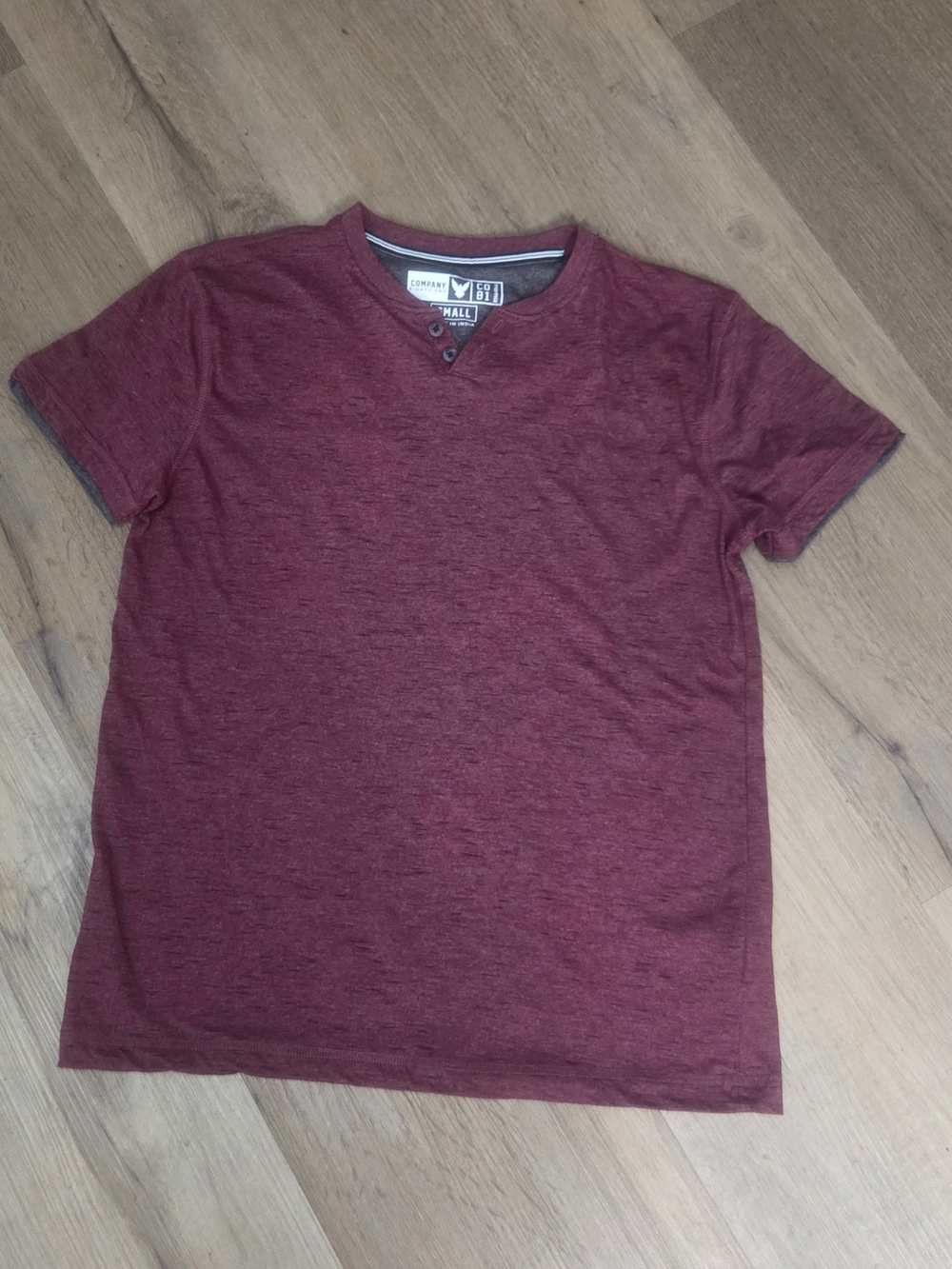 Company Eighty One Maroon Heather Short Sleeve Tee Sz S Bin Y